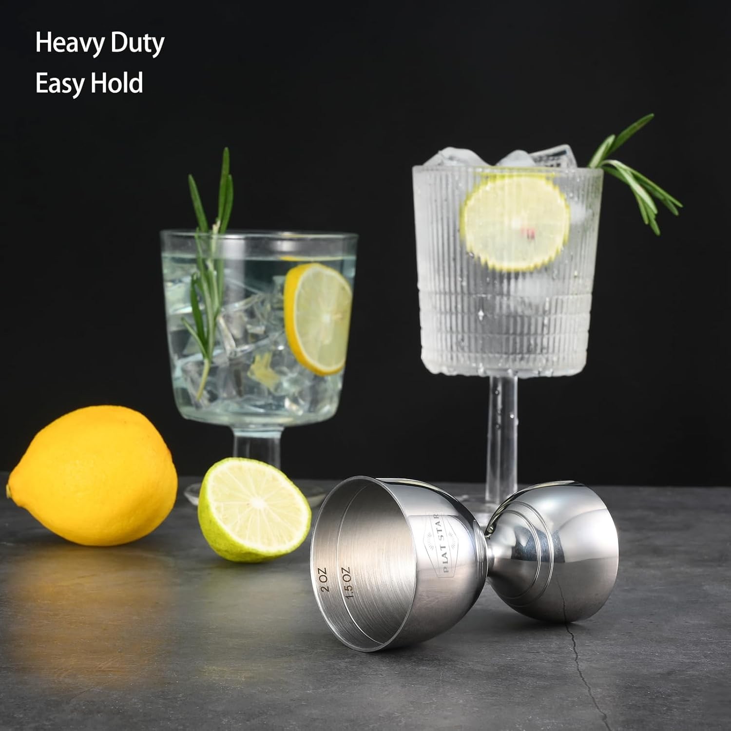 Cocktail Measuring Jigger, Shot Measure Double Jigger with Silver