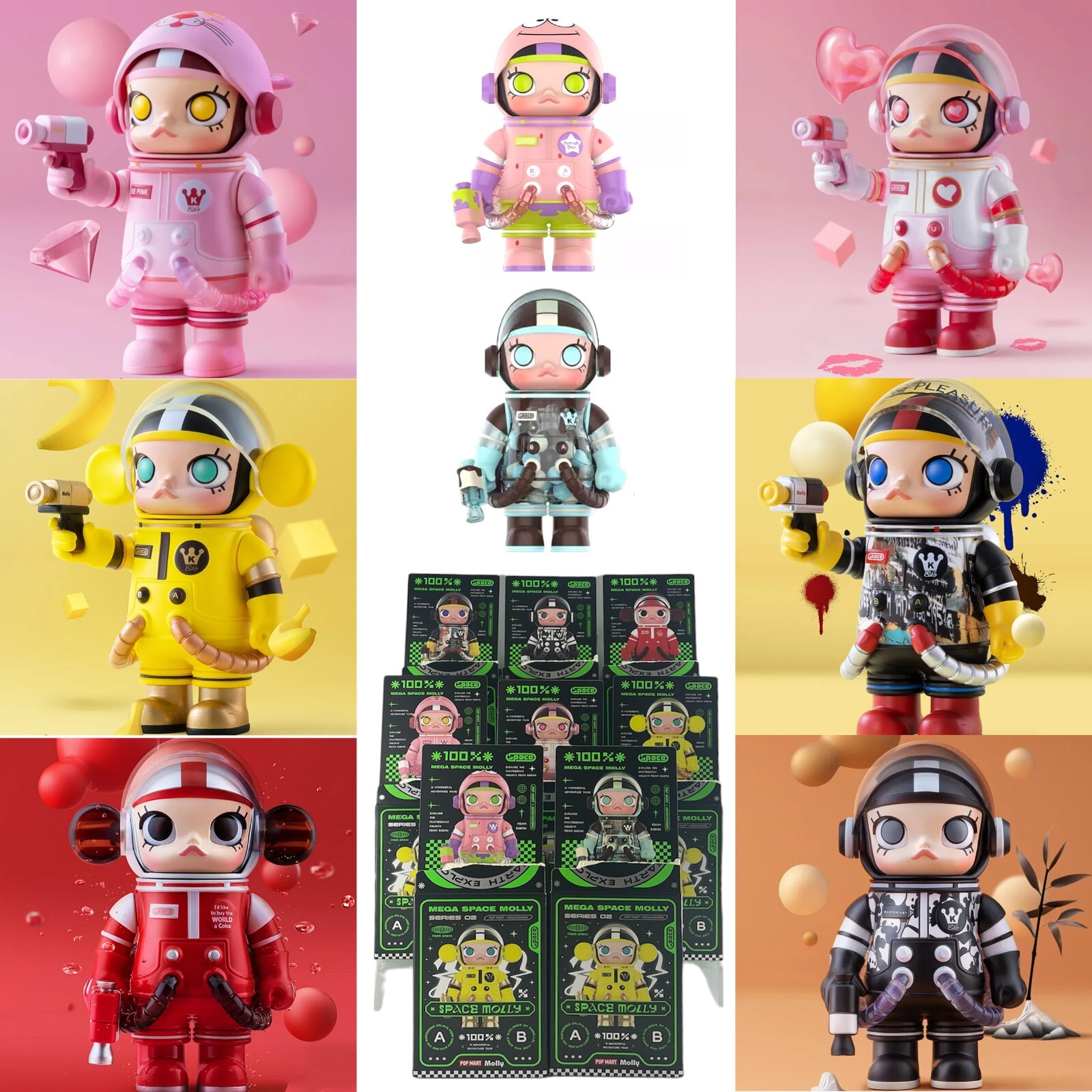 POP MART 100% Mega Space Molly Series 2 Blind Box Confirmed Figure Toy Doll
