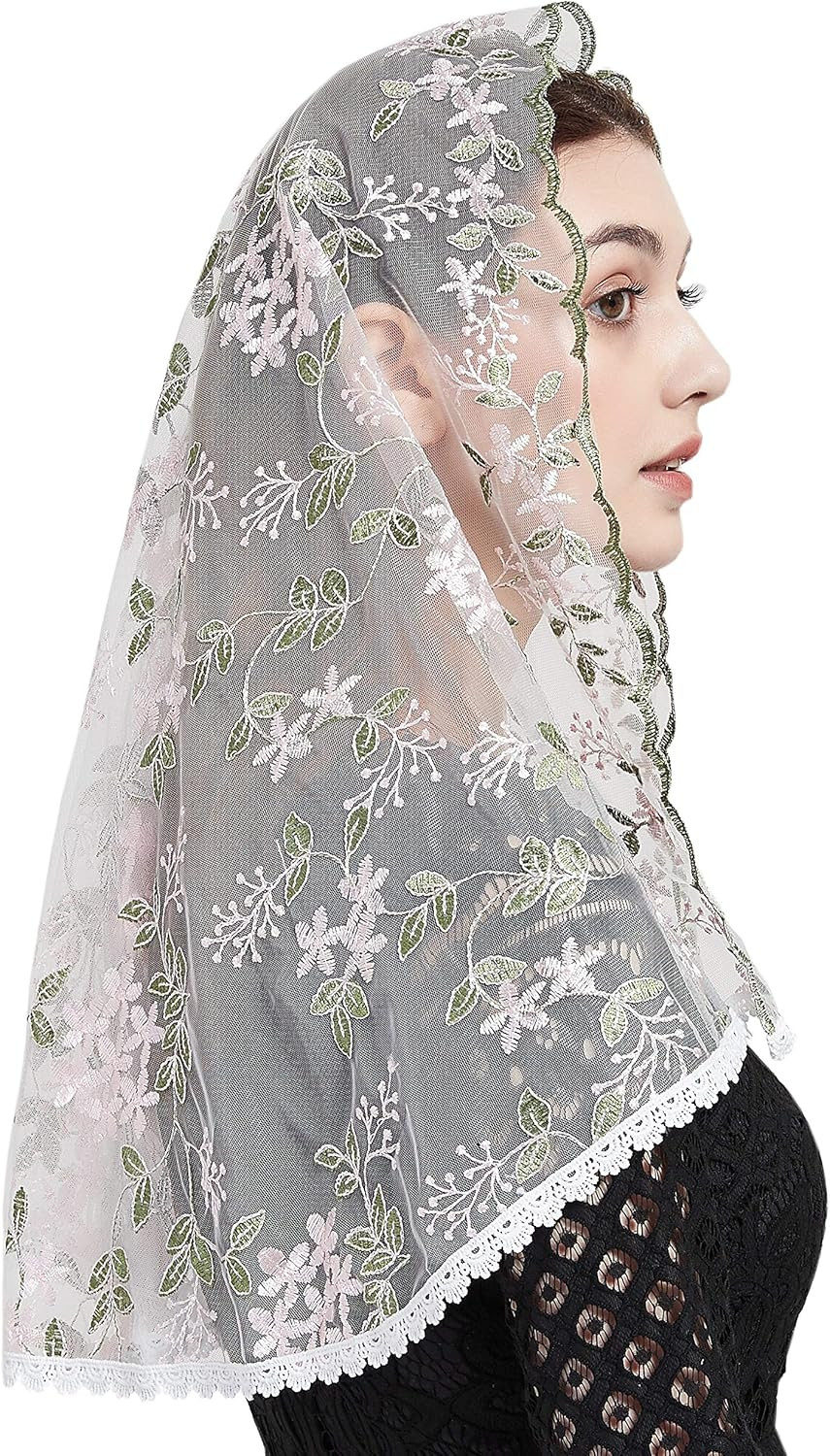 Embroidery Mantilla Lace Chapel Veils Catholic Church Veils for Women Y015