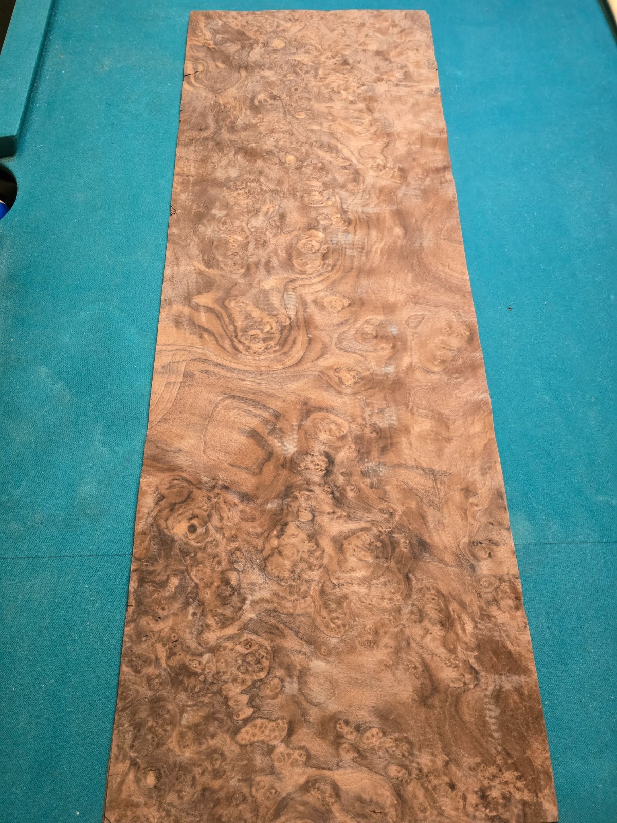 natural walnat burl wood veneer sheet 43" x 14,5" x 0,03