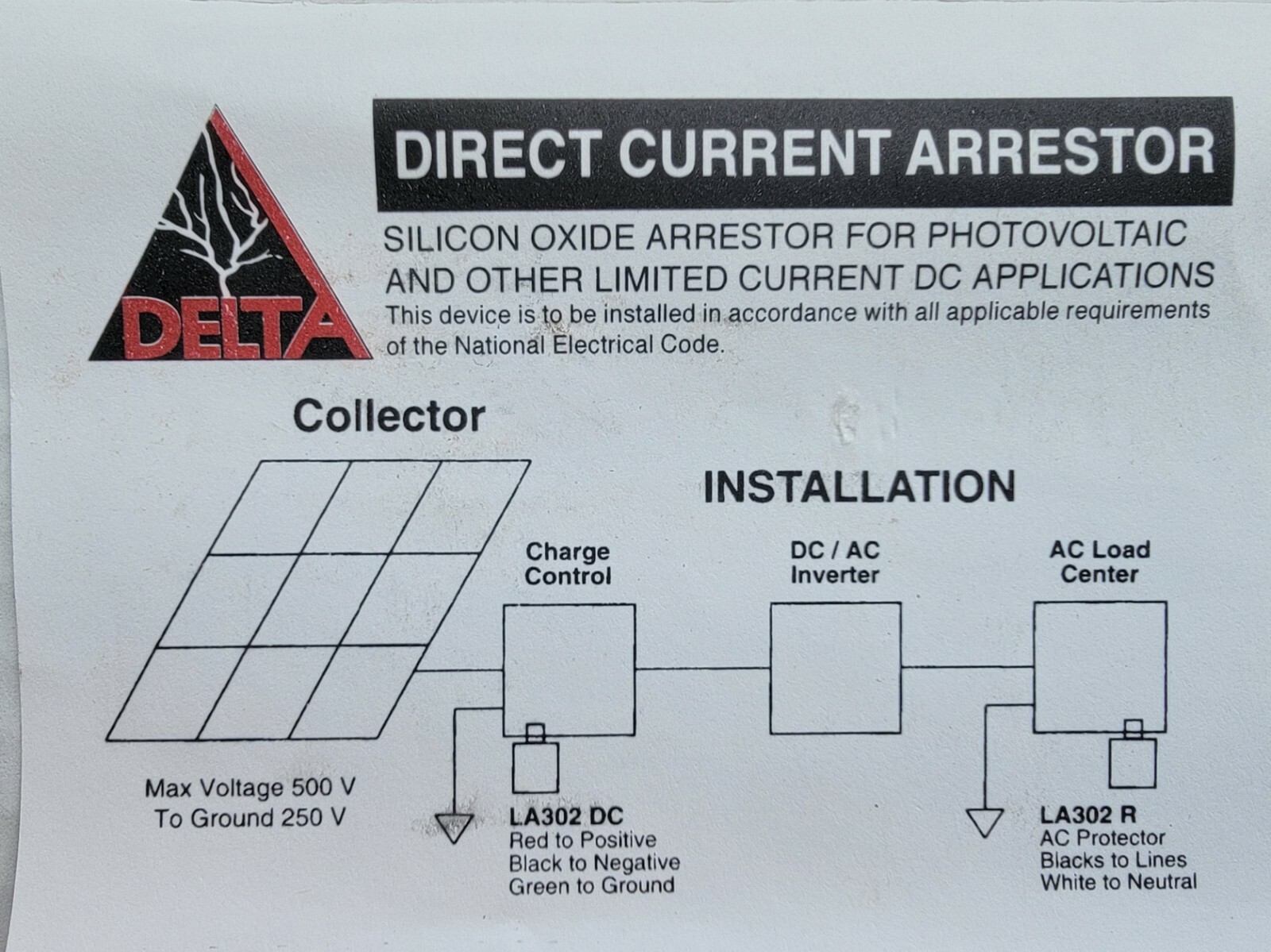 Delta LA 602 DC Lightning Arrestor (Solar Protection) LA602DC ***FREE SHIPPING**