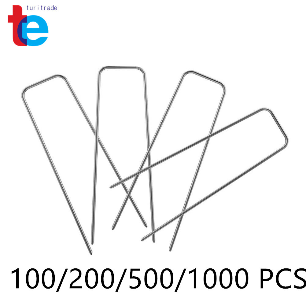100/200/1000 PCS 6"Sturdy Landscape Staples SOD Garden Stakes Weed Barrier Pins