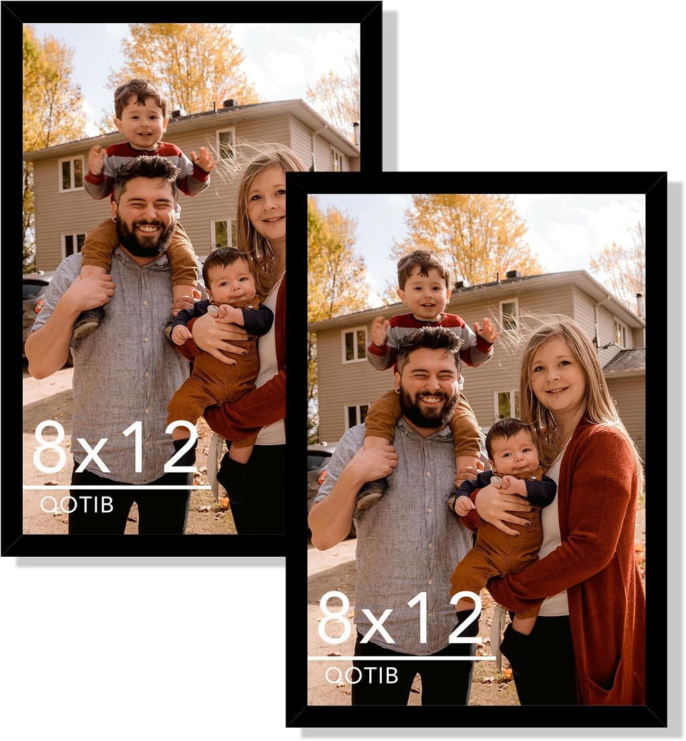 8X12 Picture Frames Black 1 or 2-Pack HIGH Definition Glass Front Cover Displays