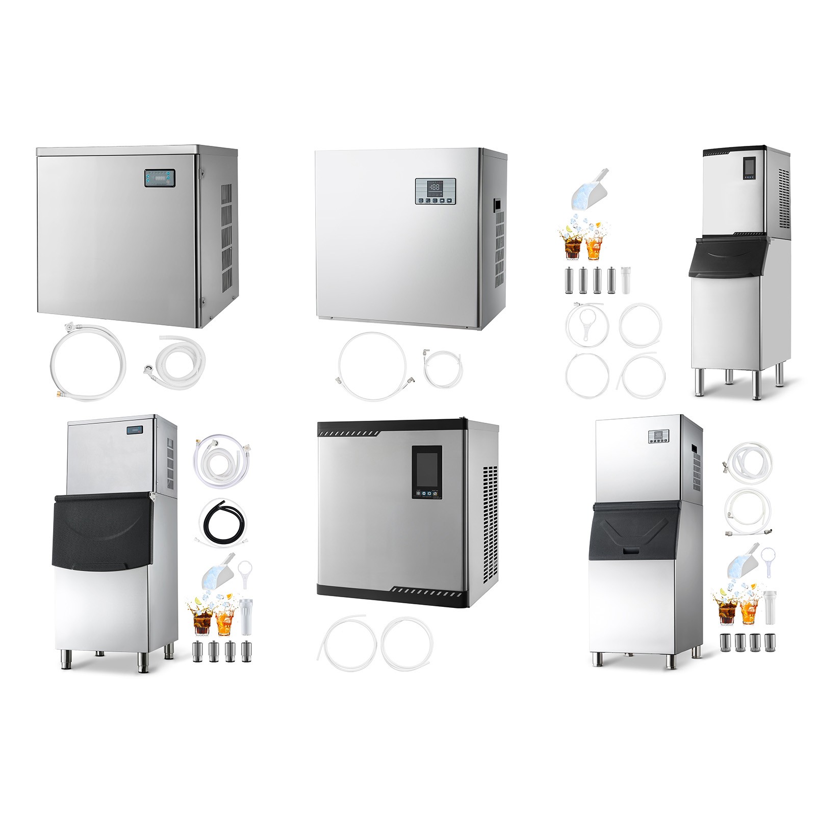 Uimoso 300/450/550/650/800/1000LBS Commercial Ice Maker Machine Self-Cleaning