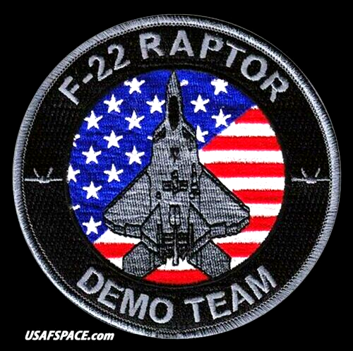USAF -F-22- RAPTOR -DEMO TEAM-Langley AFB, VA-ORIGINAL AIR FORCE BLACK VEL PATCH