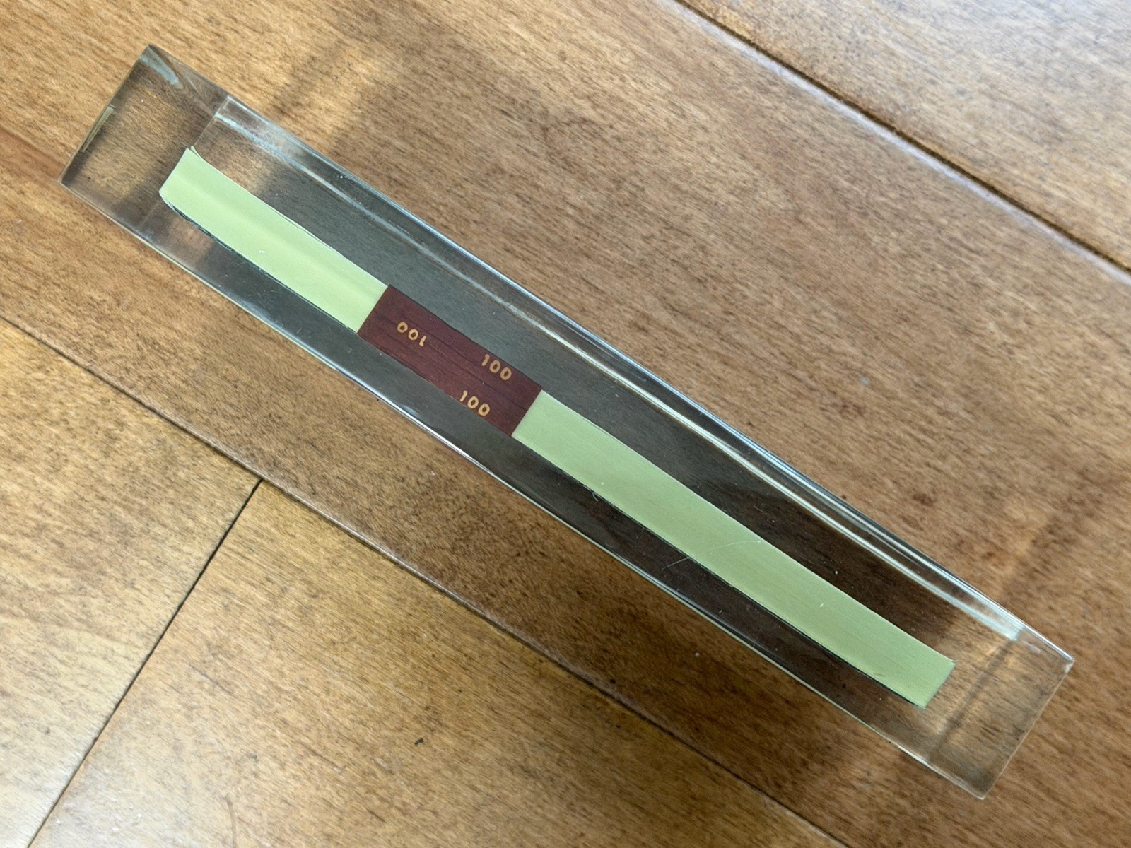 Vintage 100 1969 One Dollar Bills In Acrylic/Lucite $100 Paperweight!