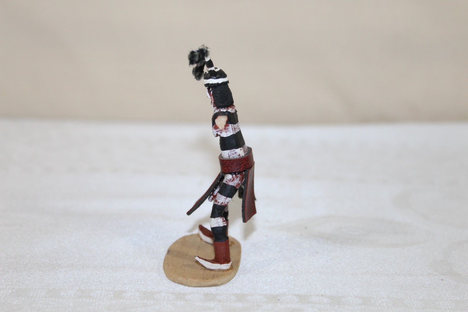 Vintage Hopi Pueblo 3.25" Kachina Doll Hopi Clown Koshare Signed Missing Arms