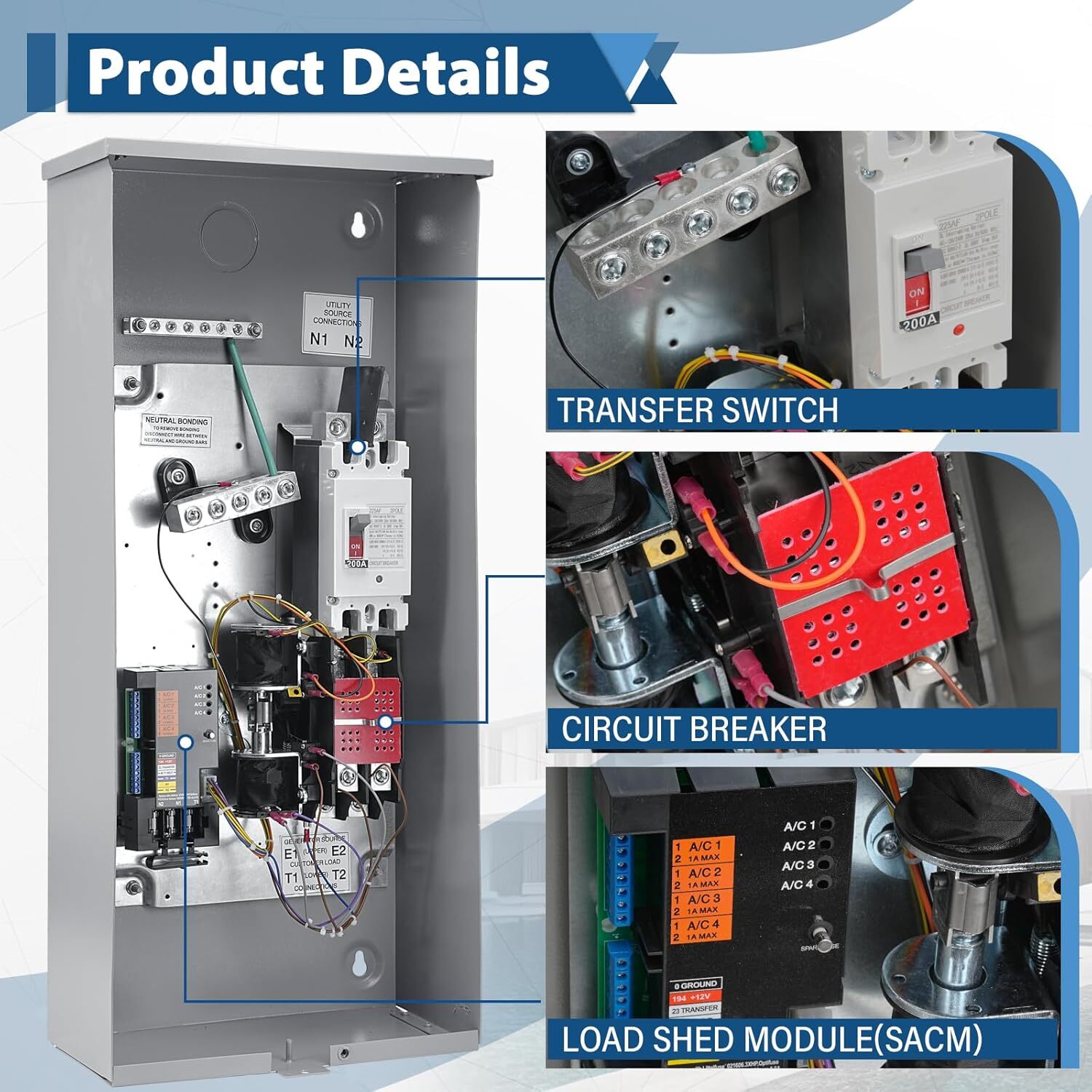 200 Amp Automatic Transfer Switch, 120/240V NEMA 3R Aluminum Enclosure