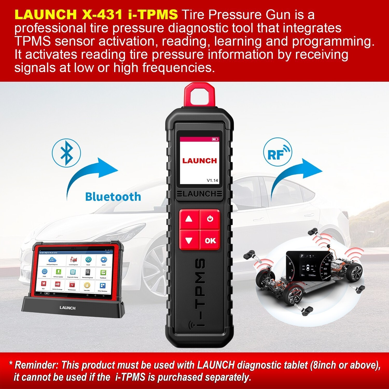 Launch X431 i-TPMS Tire Pressure Detector Handheld Terminator for X-431 scanner*