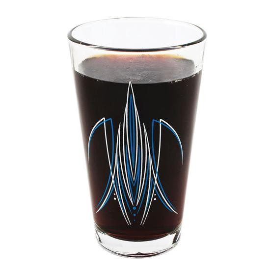 Pinstriped Pint & Rock Glass Set, Red