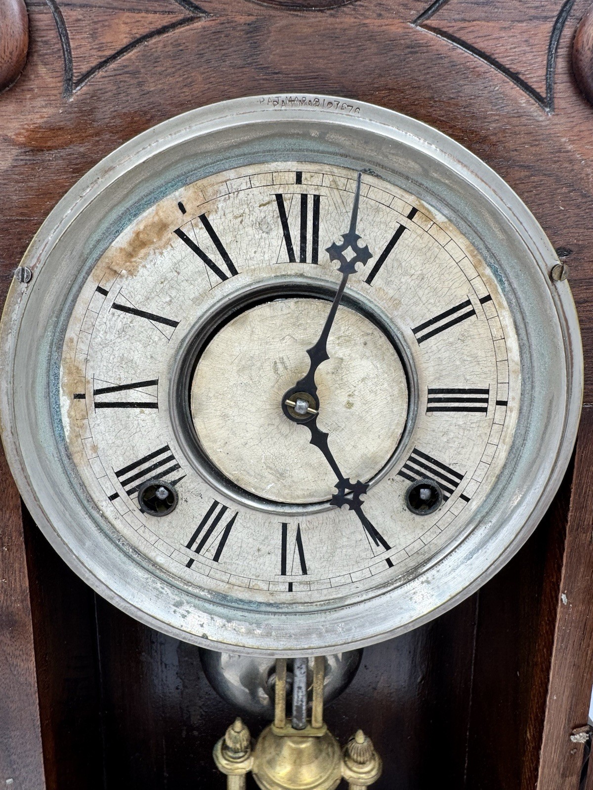 Antique 1800s WM L Gilbert Mantle Clock W/Key Tested Runs