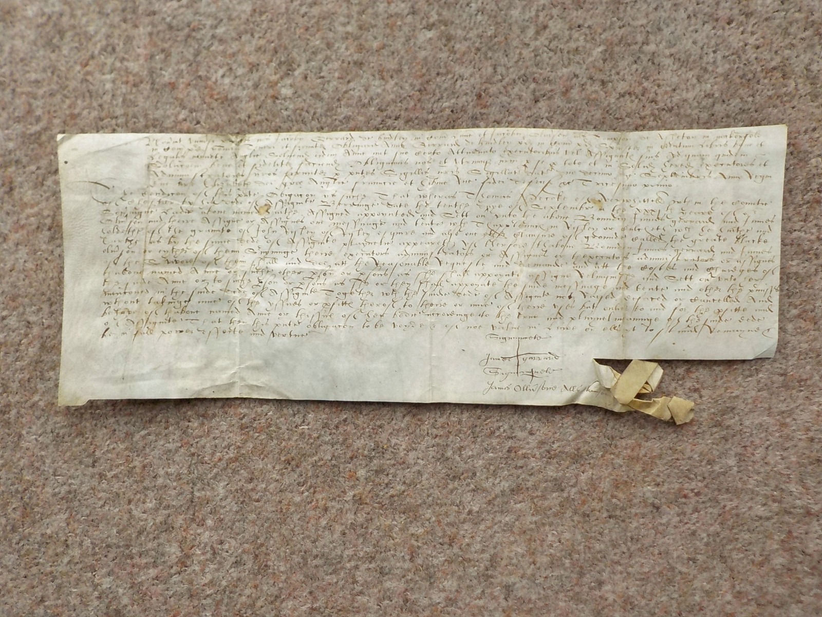 1589 Lancashire Hindley 16th century Vellum Deed Document Latin English