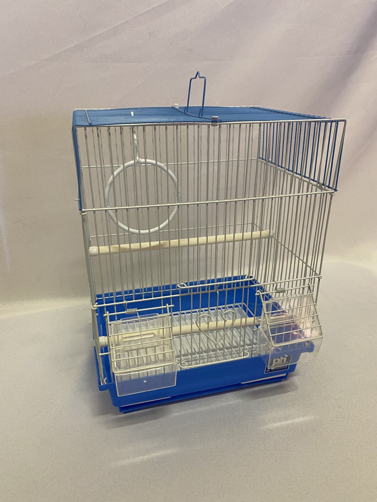 Prevue Pet Products Flat Top Economy Small Bird Cage Small Blue Plastic Base
