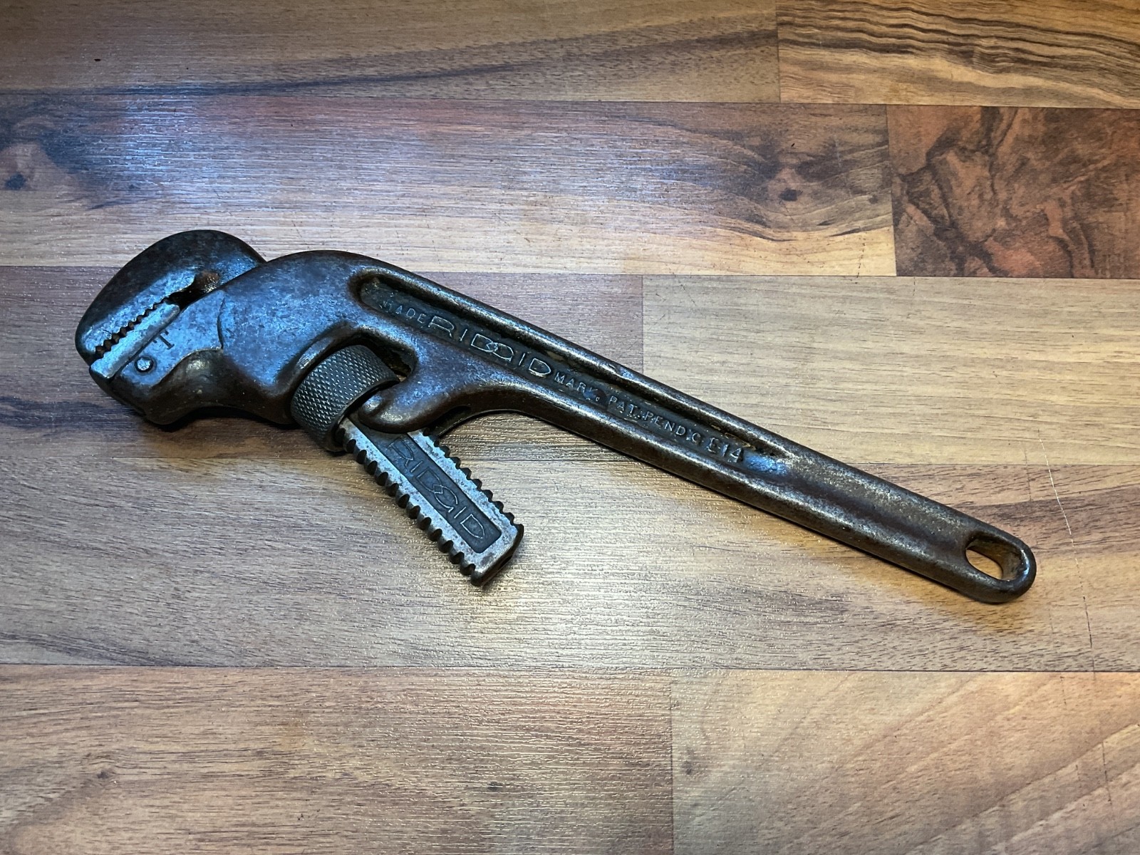 Vintage Ridgid No. E14 Heavy Duty 14'' Offset Pipe Wrench Made In USA