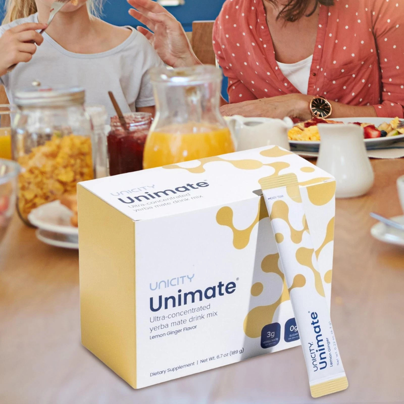 Unicity Unimate Lemon Flavor Healthy Alternative to Coffee & Drinks, 30 Packs