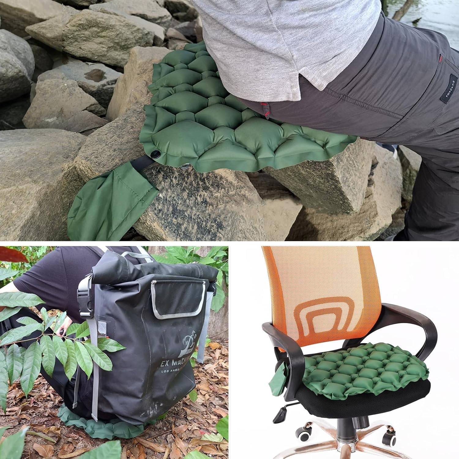 Inflatable Seat Cushion Ultralight, Compact Air Pad with Storage Bag Travel