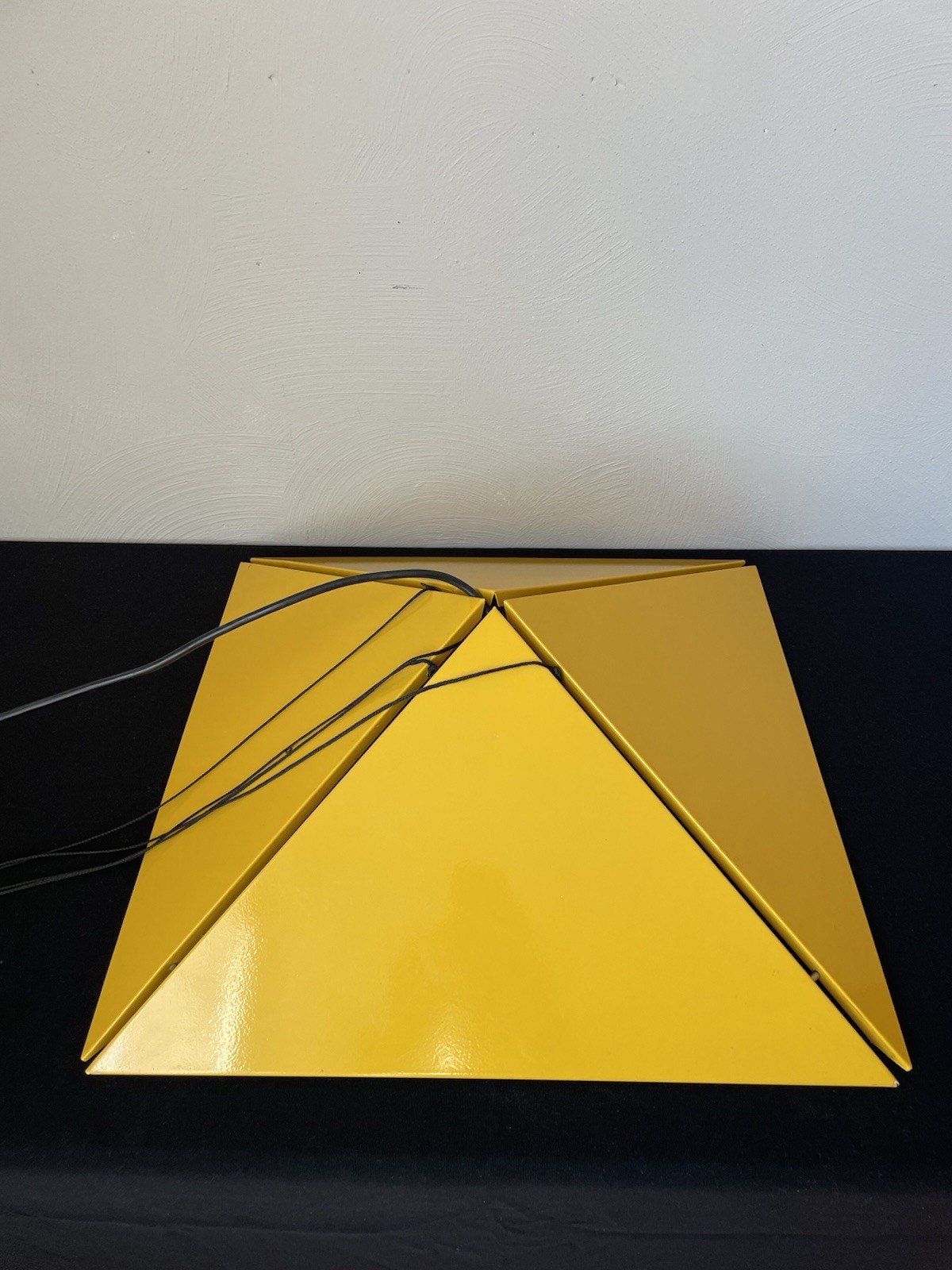 Vintage Hanging Lamp by Rodney Kinsman for Bieffeplast Postmodern Italy yellow