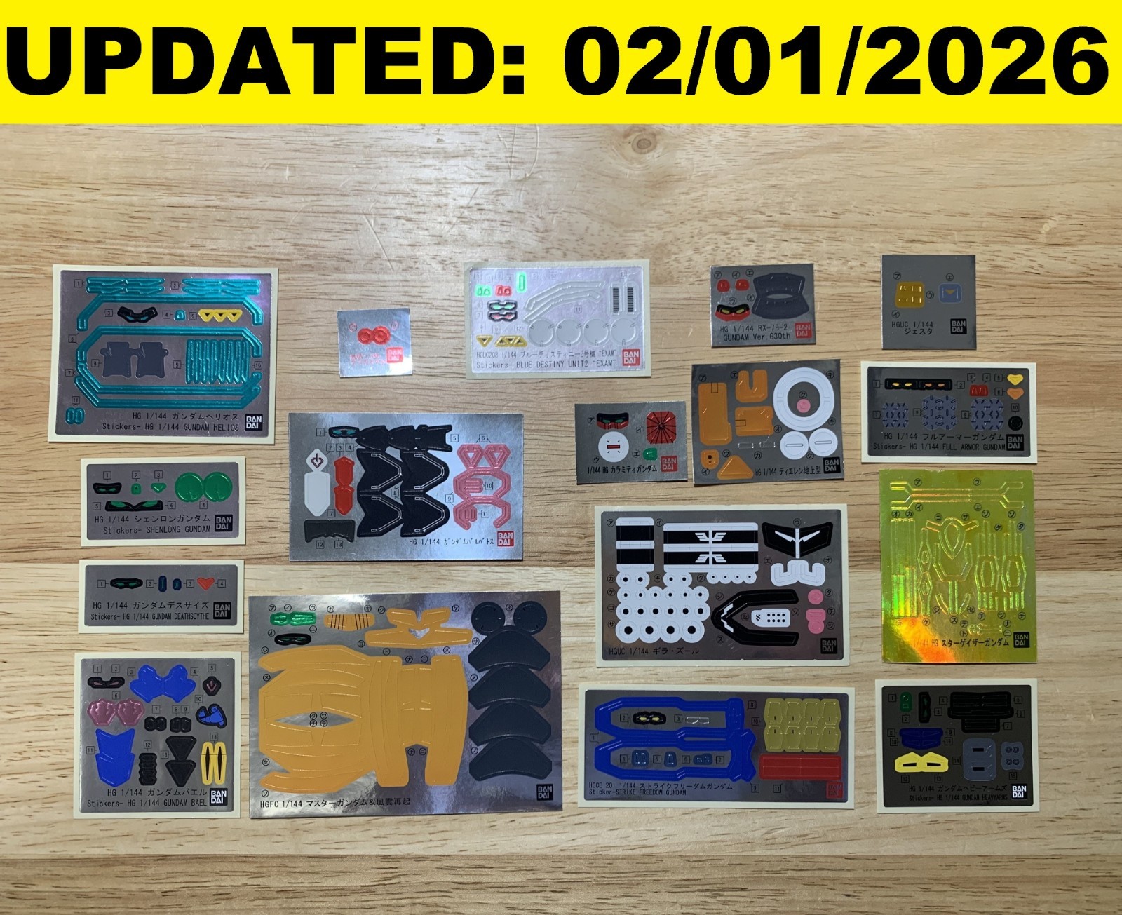 HG 1/144 Foil Stickers for Gundam Model Kits - Replacement Spare Gunpla Plamo