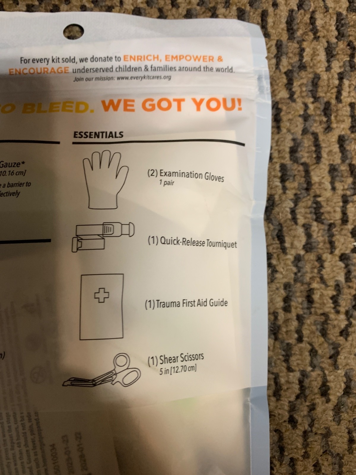 Stop the Bleed Kit Supplies Bleeding Control Pack of 10 pcs W/ Tourniquet New