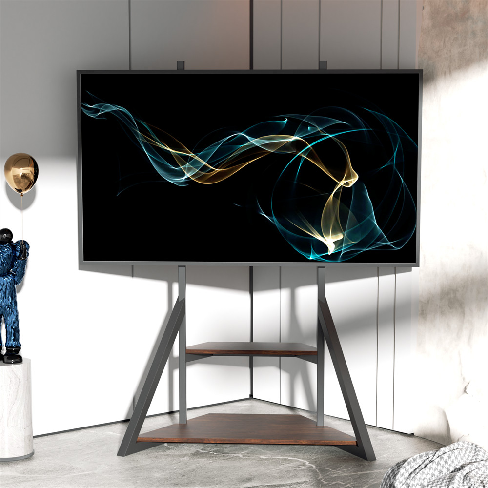 Heavy Duty Corner TV Stand for 40-75 Inch TVs Height Adjustable Floor TV Mount