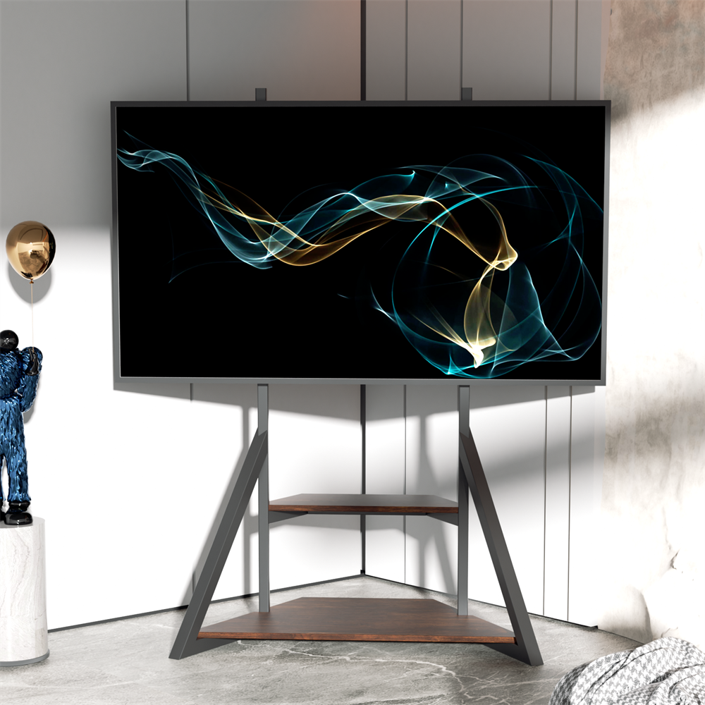 Heavy Duty Corner TV Stand for 40-75 Inch TVs Height Adjustable Floor TV Mount