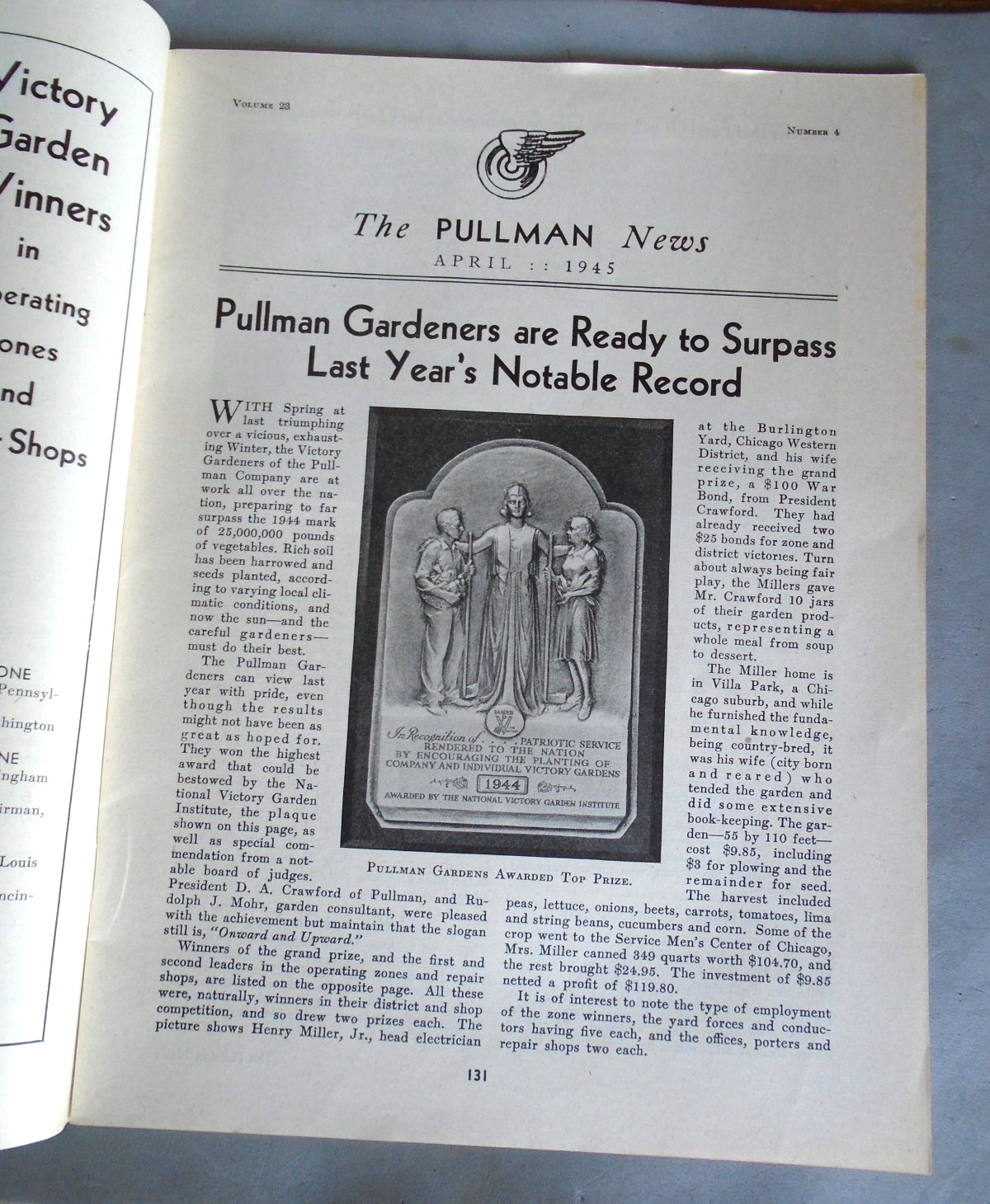 Victory Garden Issue, The Pullman News, April 1945, The Pullman Co.