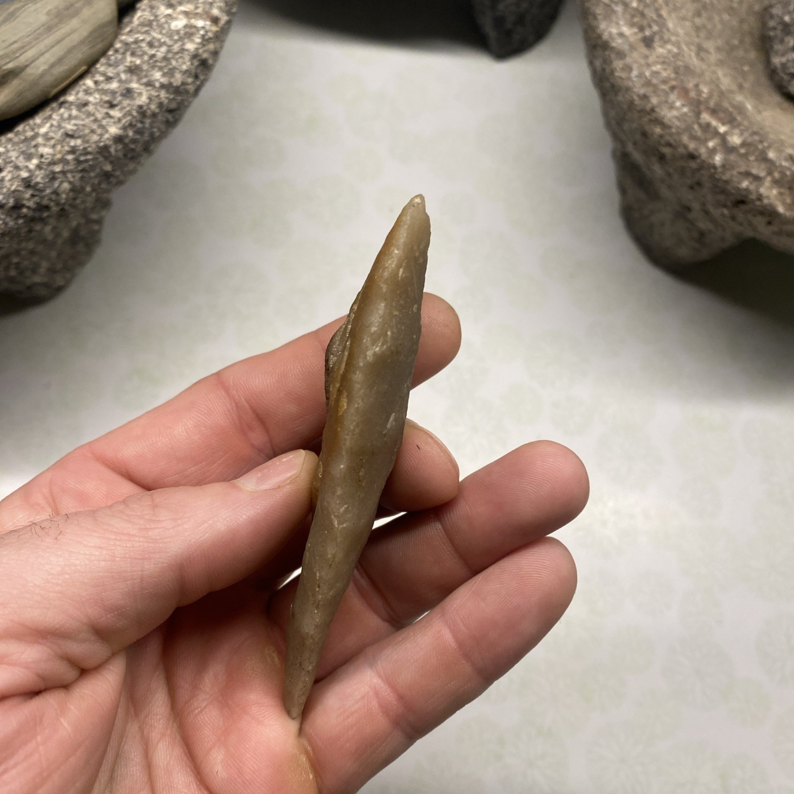 MLC s8234 Hixton 3 3/4” Archaic Knife Blade Arrowhead Wisconsin Stone Artifact