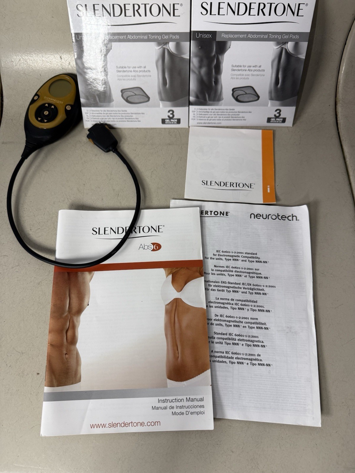 Slendertone X-10 Abdominal Muscle Toning BeltController Gel Pads NO CHARGER