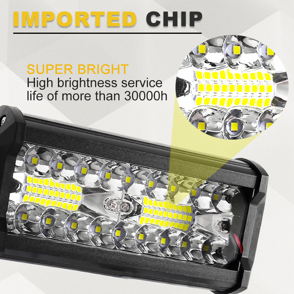 2x 7inch 20000LM LED Work Light Bar Flood Spot Pod Offroad Fog Driving ATV Truck