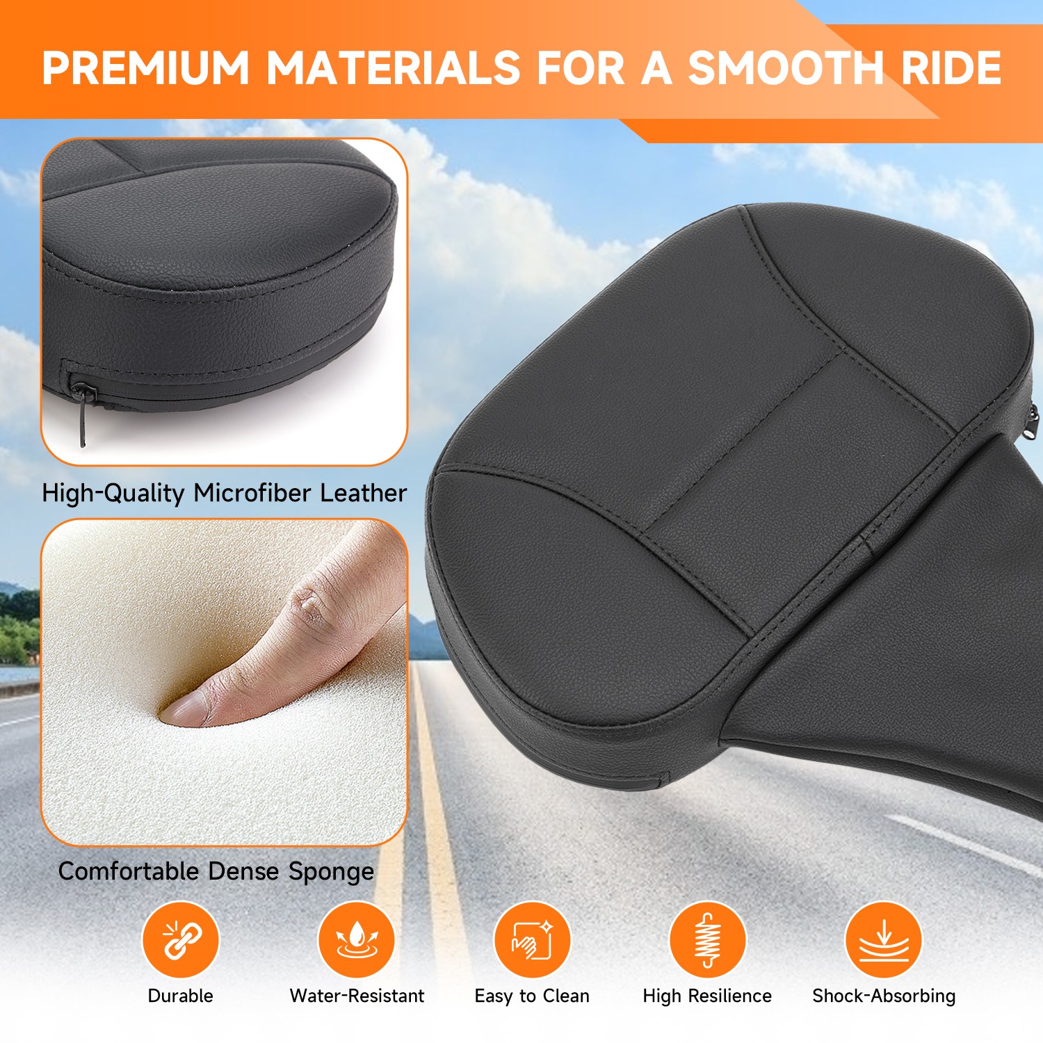 Plug-In Driver Rider Backrest Pad For Harley Touring Road Street Glide 2009-2026