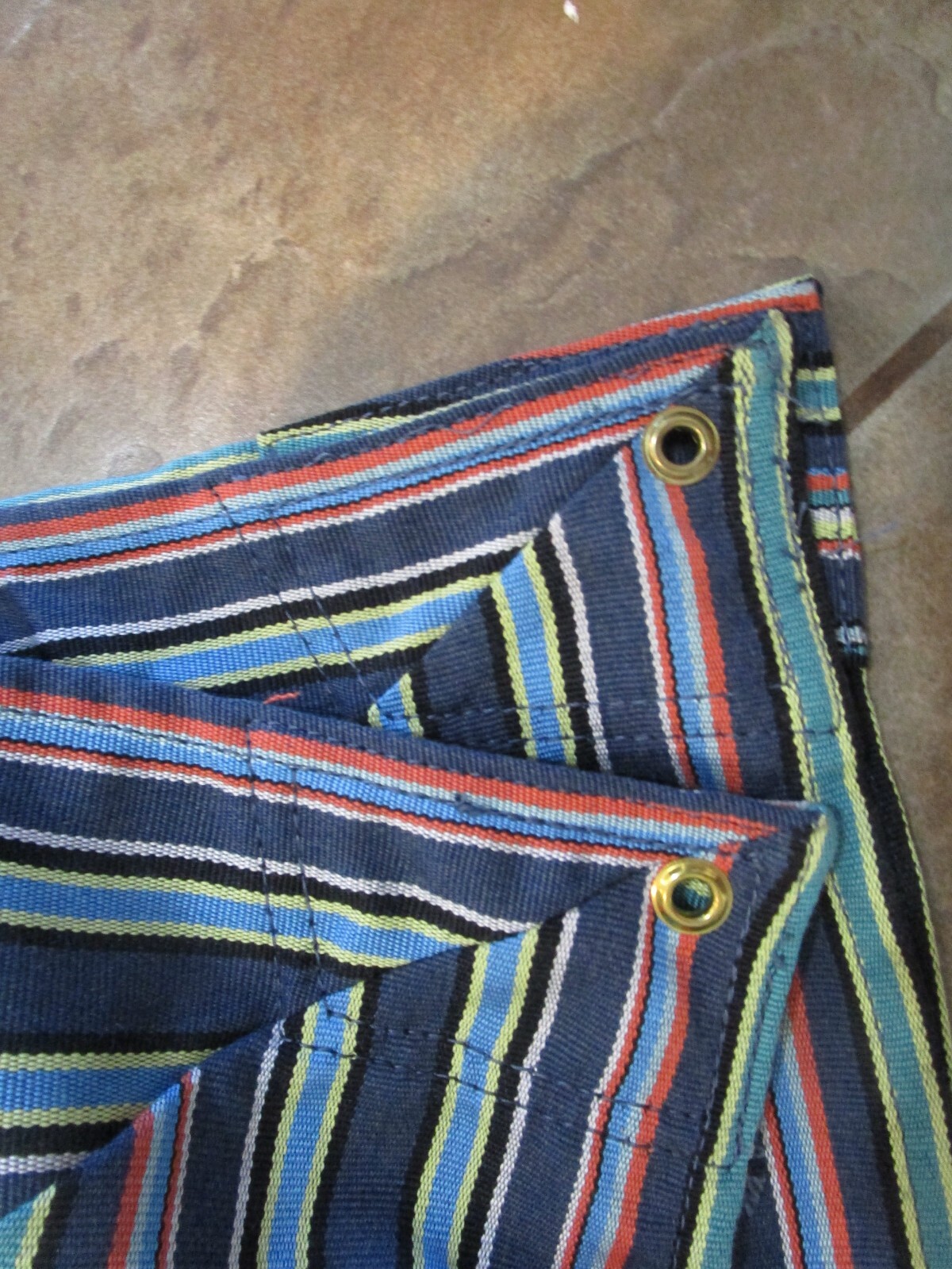 Pottery Barn replacement Preminum aluminum tilt umbrella rectangle stripe sample