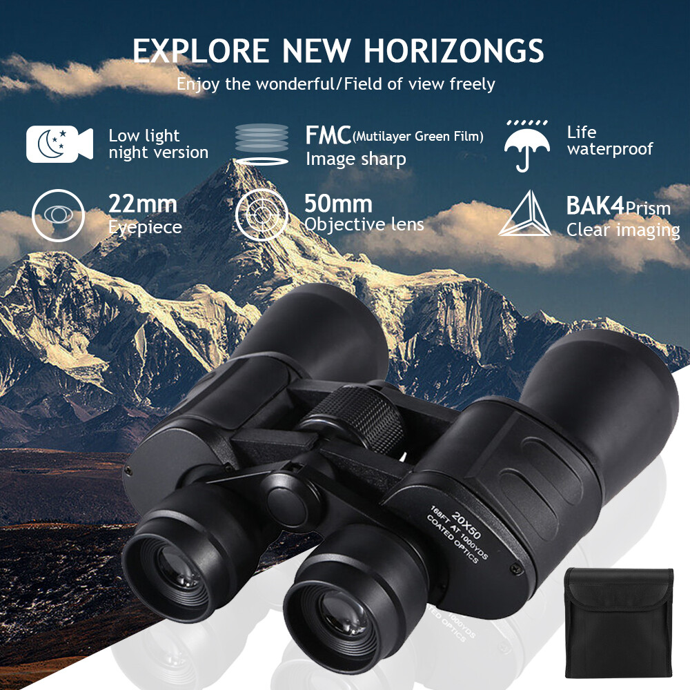 100X180 Zoom Binoculars Day Night Vision BAK4 Prism High Power Waterproof + Case