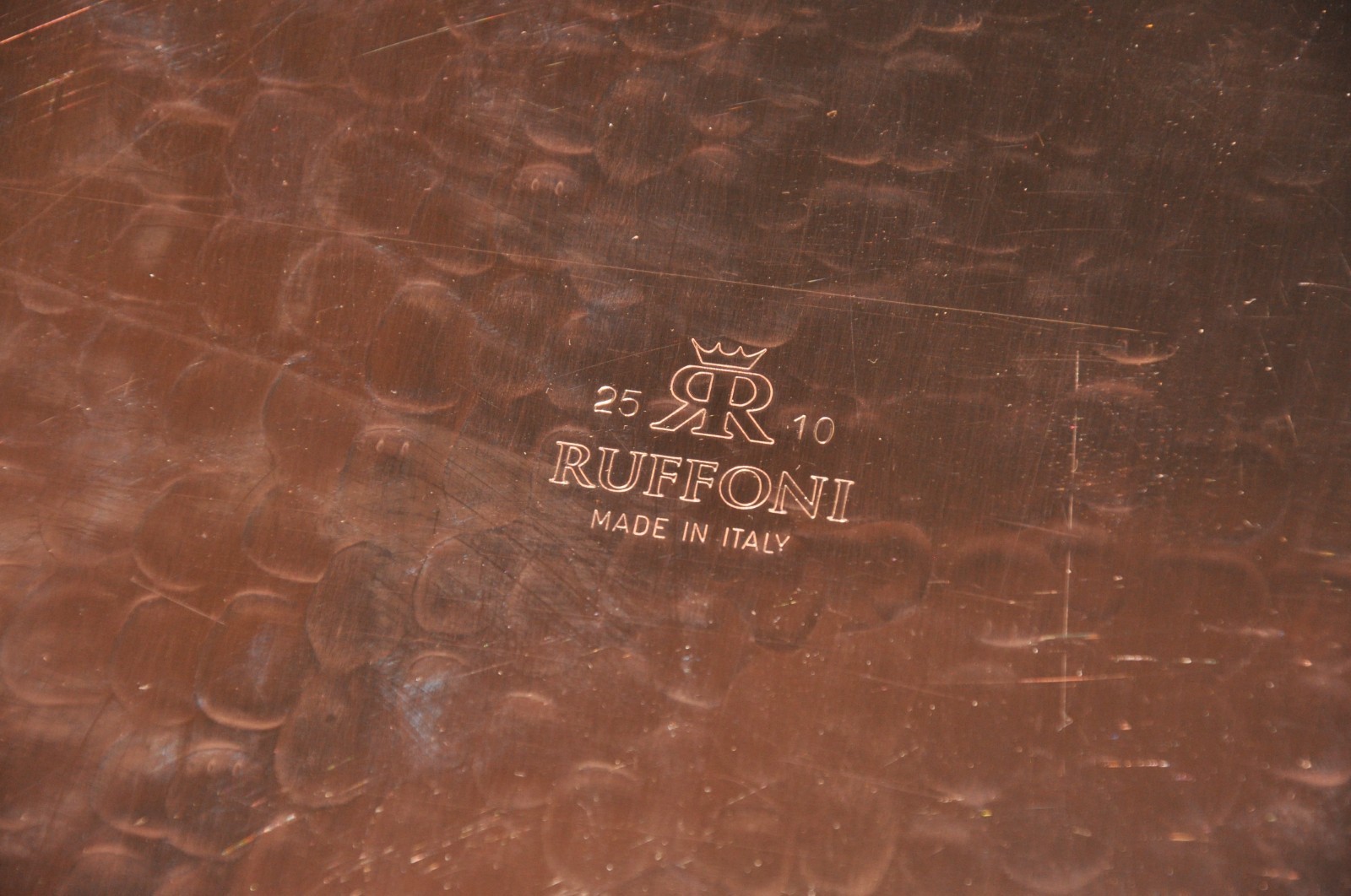 Ruffoni Historia Hammered Copper 5.5 Qt Rectangular Roasting Pan Acorn Knob