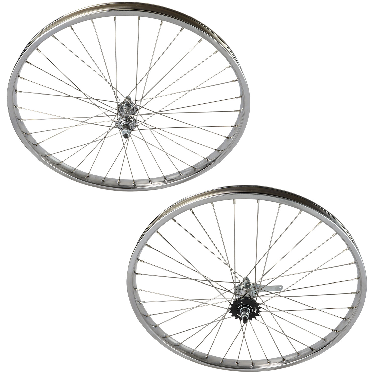 26 X 2.125 HEAVY DUTY BEACH CRUISER 12G FRONT OR COASTER CHROME 36 SPOKE RIMS