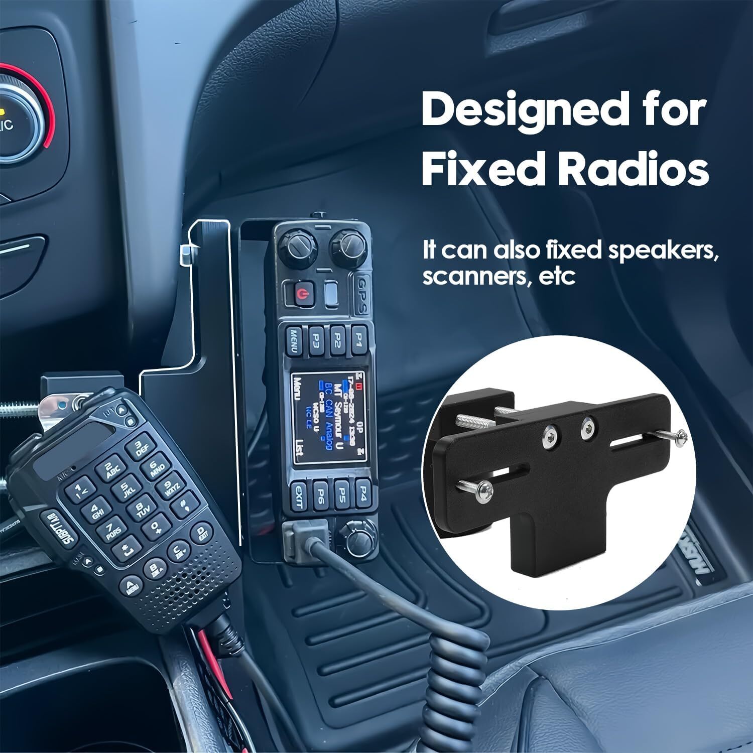 Upgrade Cup Holder RadioMount-Clamping Mount,CB Radio Mounting Brackets