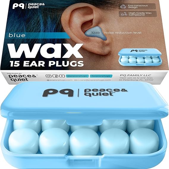 Peace&Quiet | PQ Wax Ear Plugs for Sleeping, Swimming - Soft Noise Cancelling Si
