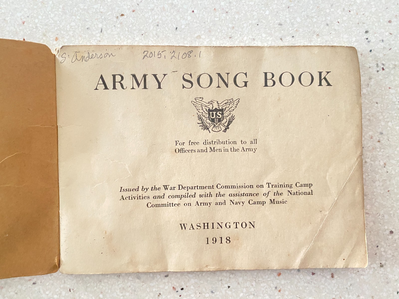 Vintage Original Army Song Book U. S. 1918 Pocket Sized & Illustrated