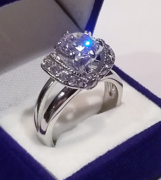 CLEARANCE SALE! 3.20 Ct LC Moissanite Solitaire Engagement Ring Stainless steel