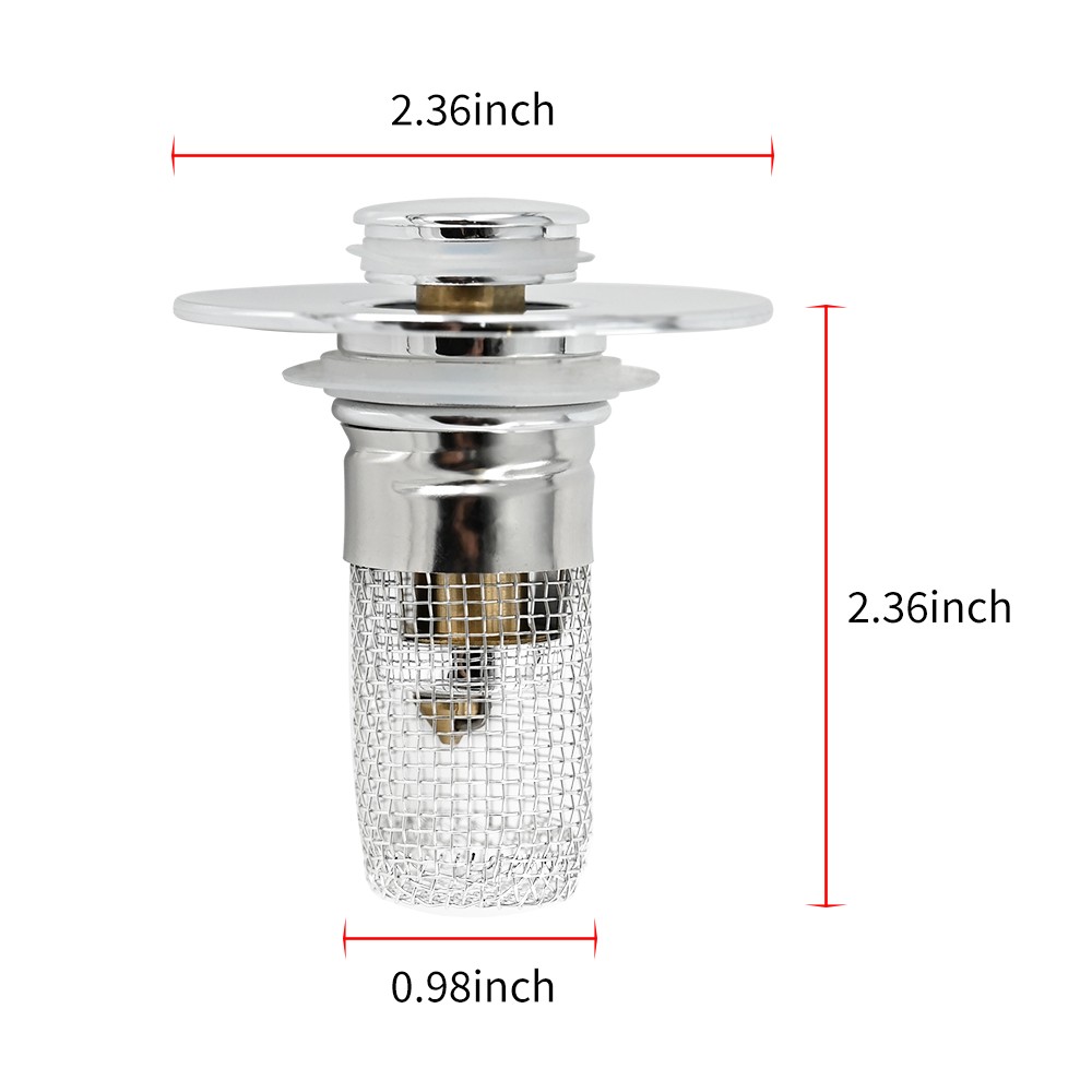 4 PACK Bathroom Sink Stopper Hair Catcher Pop Up Sink Drain Strainer 304 Filter