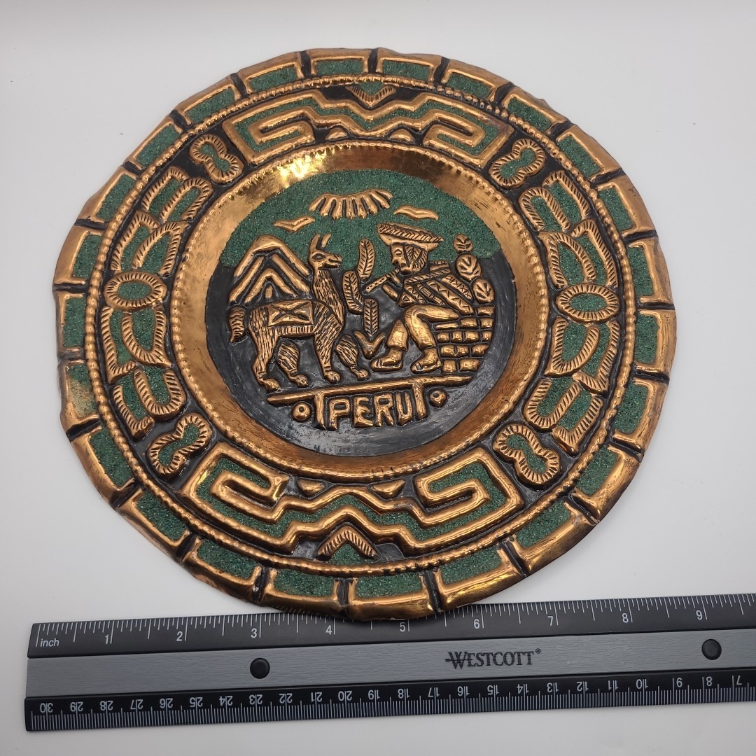Vintage PERU Hand Wrought Copper Wall Hanging