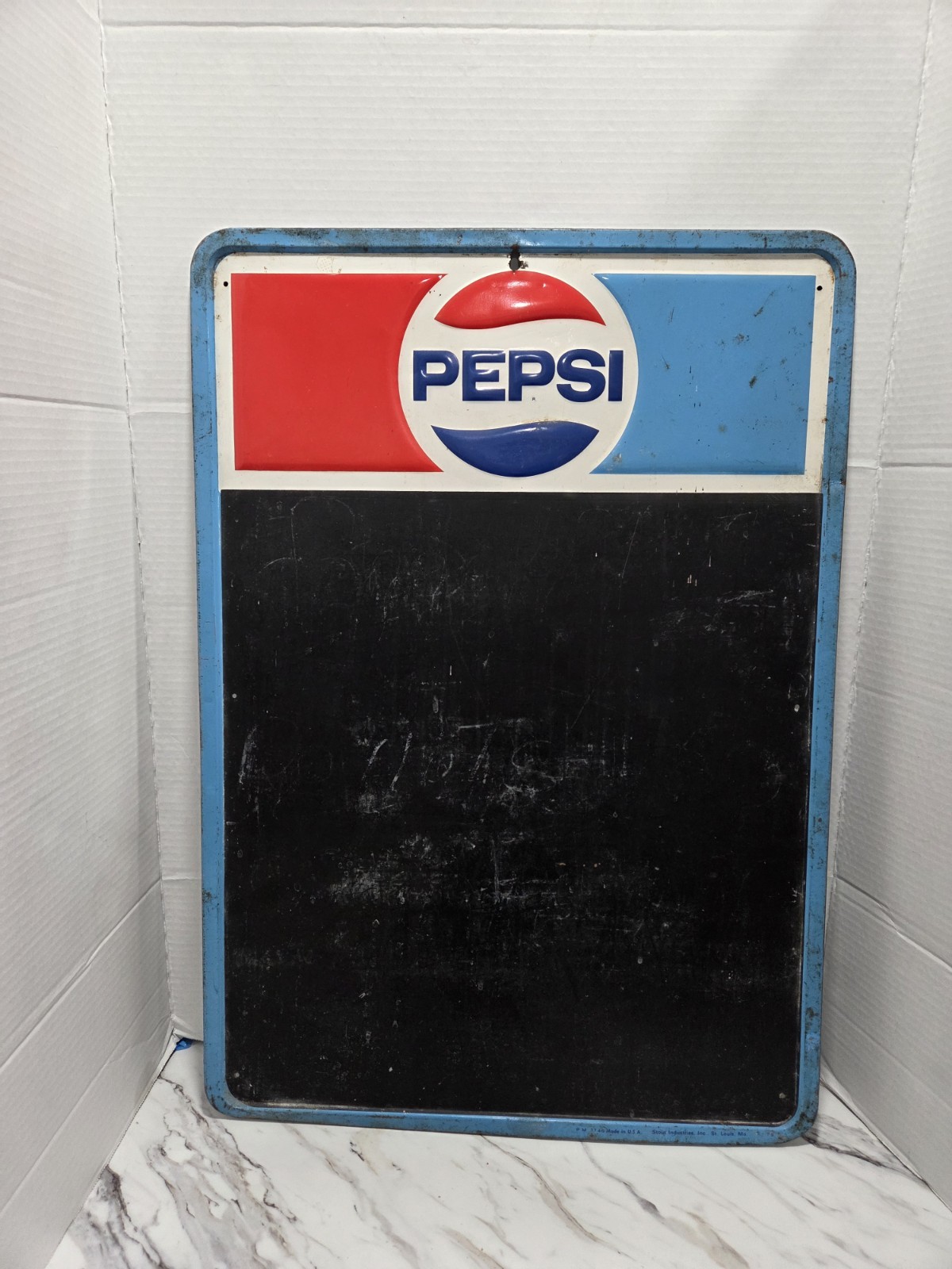 Vintage 70's Pepsi Cola Menu Board Chalkboard Sign Gas Station Soda Pop Oil
