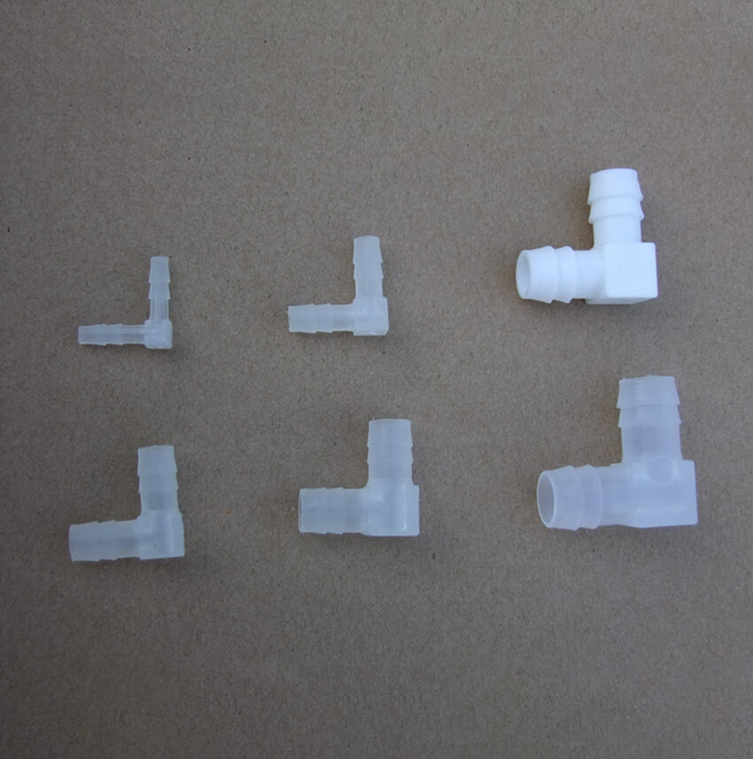 90 Degrees Elbow Hose Joiner Barbed Splicer Plastic Pipe Connector 2.4mm - 20mm