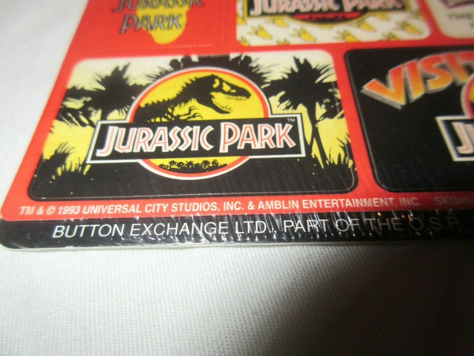 Jurassic Park Instant Sticker Collection 32 Stickers New Old Stock 1993 2 Packs