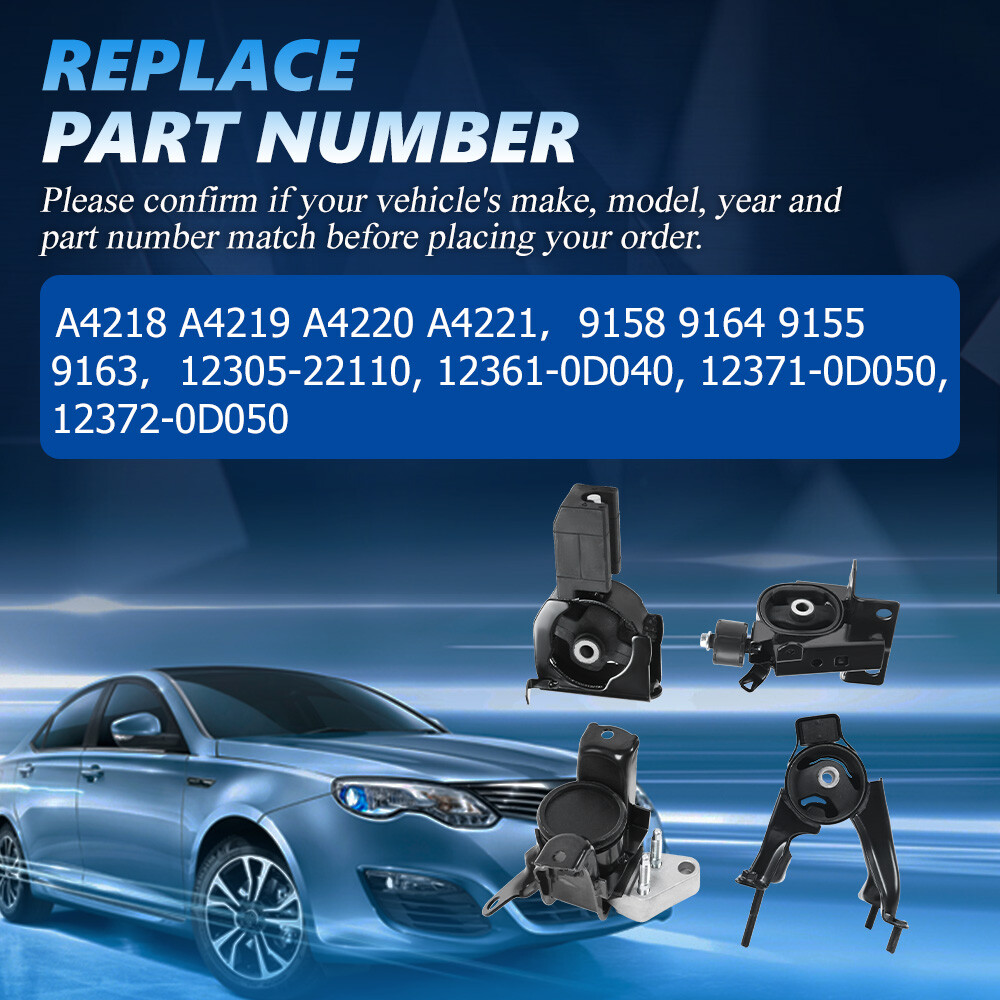 4PCS Engine & Trans Mount For 2003-2008 Toyota Corolla Matrix Pontiac Vibe 1.8L