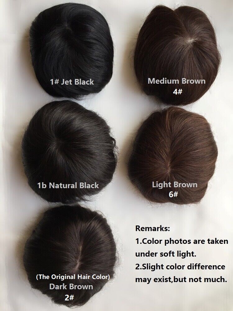 Virgin Human Hair Topper Toupee for Women,6.3"x6.3"Double Drawn Silk Top,12"~18"