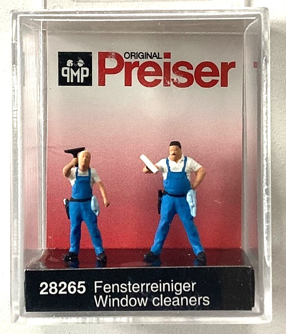 NEW 2026 RELEASE !!! HO scale Preiser # 28265 TWO WINDOW WASHERS/ CLEANERS