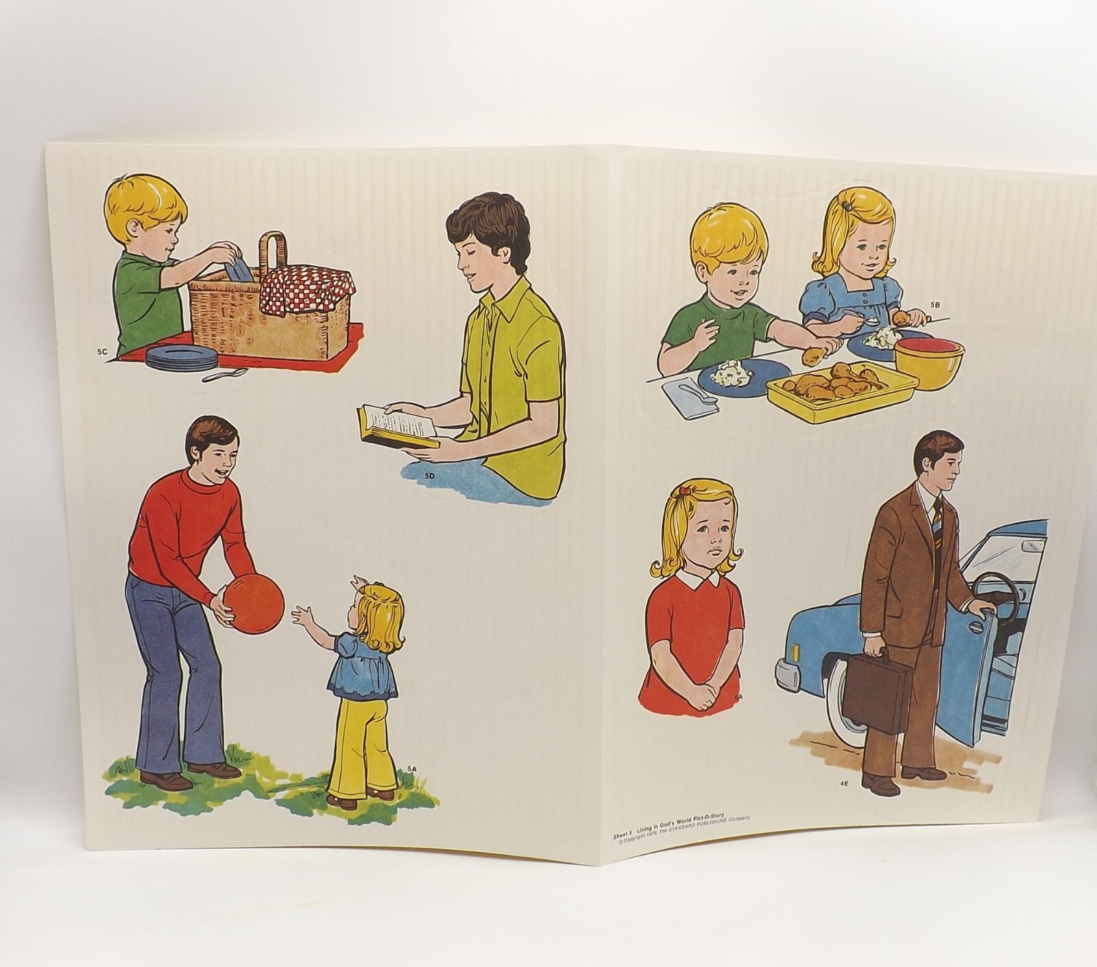 Redi-Cut Living in God's World Felt Flannel Board Pict-O-Story Graph 1970s