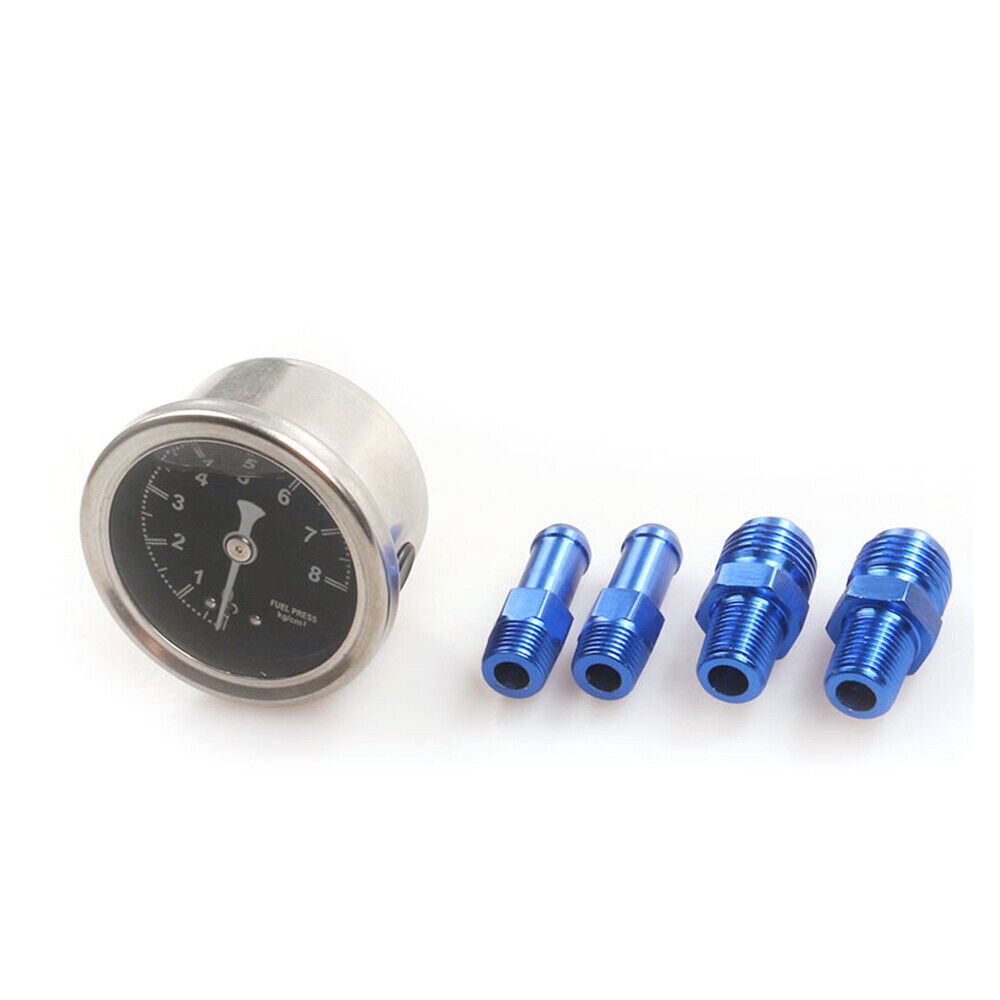 Aluminum Universal Adjustable Fuel Pressure Regulator + Gauge+ Fitting Kit