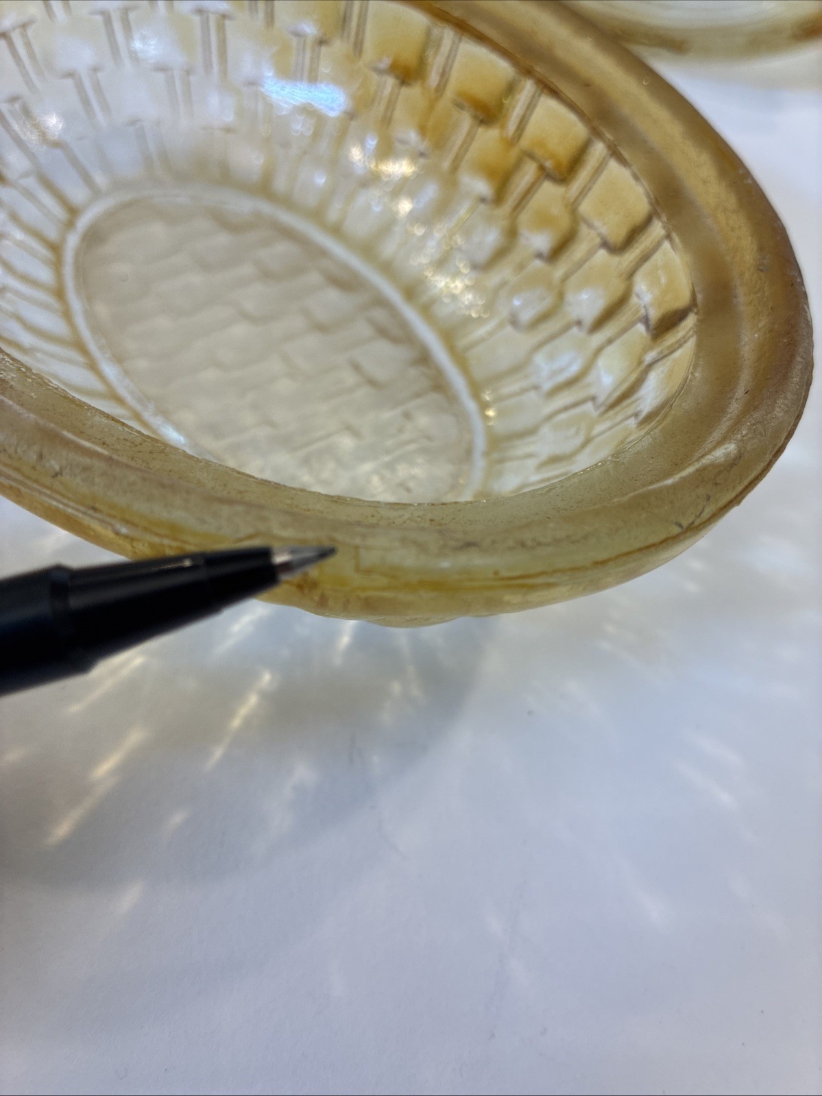 Yellow Hen In Nest Flash Glass As Is