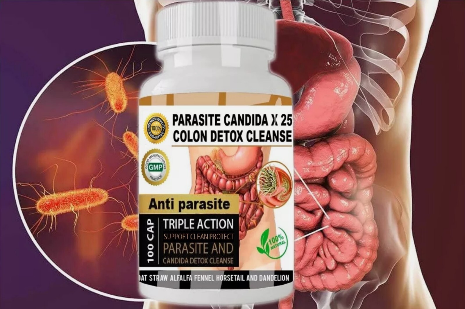 Parasite Cleanse DETOX Liver Colon Yeast Killer Pills All Natural detox candida